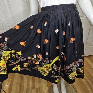 AMAZING Vintage novelty border print rock and roll circle skirt VLV Rockabilly